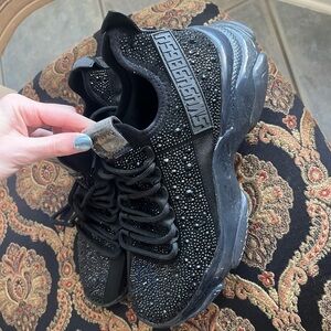 Steve Madden Maxima Black Rhinestone Embellished Sneakers